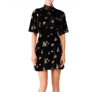 NWT Free People Be My Baby Velvet Floral Mini Dress